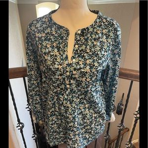 Style & Co Knit Floral Popover Top